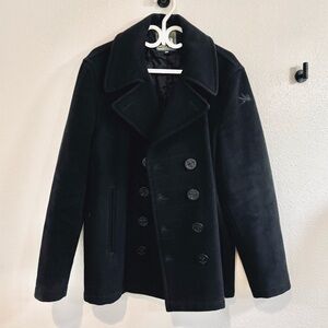 Pea Coat Wool Jacket - Black (I. Spiewak & Sons)